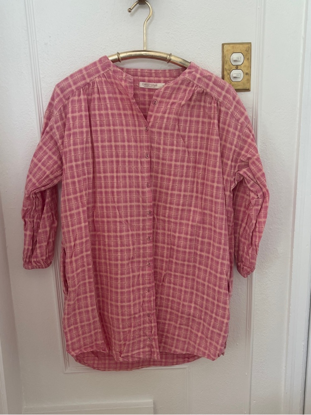 Christy Dawn Pink Plaid Mini Dress